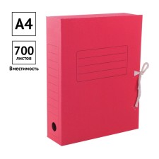 Archive folder with Calligrata ties, microhofrocard, 70 mm, up to 700 l, red