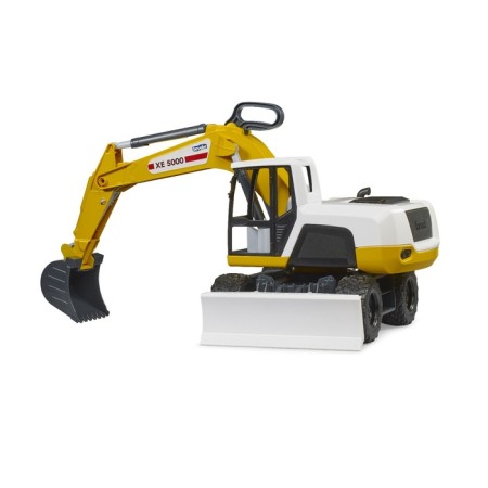 Excavator Bruder, white color with yellow-5
