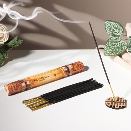 Incense "rich house", 20 wands in packaging, hexagon