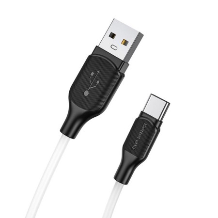 Cable Borofone BX42, Type -C - USB, 3 A, 1 m, tPE braid, white-1