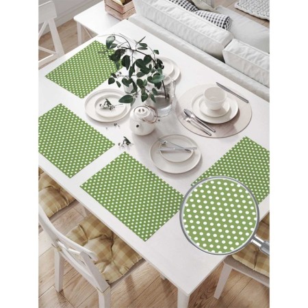 A set of napkins for setting the table “Green background”, rectangular, size 32x46 cm, 4 pcs-1