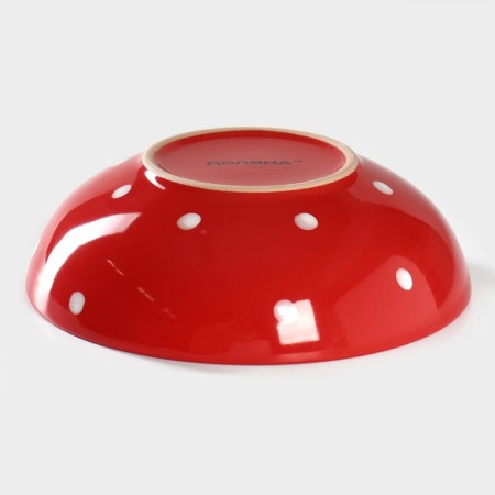 Plate ceramic deep shade “red peas”, 700 ml, d = 18 cm, red color-2