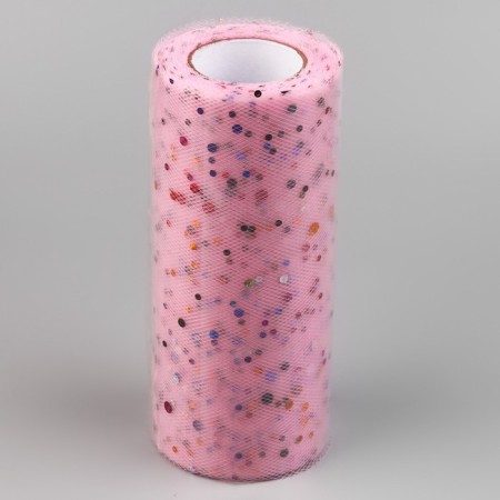 Fatin with multi -colored sparkles, 15 cm, 11 ± 1 g/sq.m, 23 ± 1 m, pink # 8 color-2