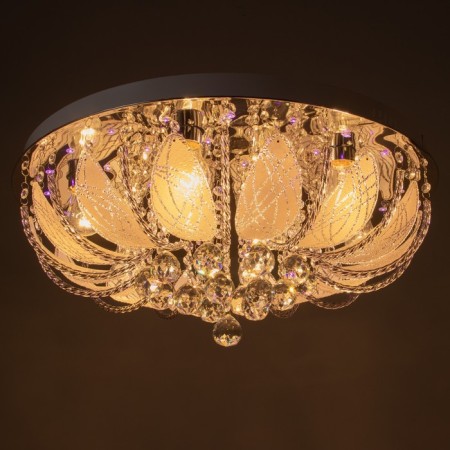 Svetogor chandelier "Drops" 8x60W E27 LED lighting chrome 60x60cm-15
