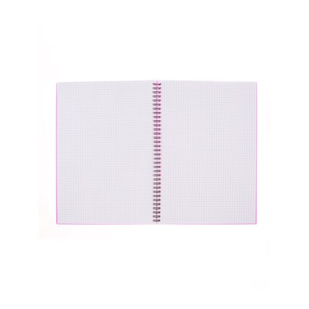 A4 notebook, 80 sheets in a cage on a spiral Erichkrause "Glance Vivid", with a plastic cover, an offset unit, white 100%, mix-14