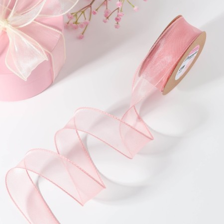 Kapron “wave” ribbon, with brilliance, 40 mm, 10 ± 1 m, color powder No. 45-1