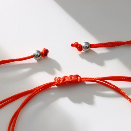 Bracelet-reinforcing “red thread” Happy Family love each other, set 4 pcs., Color silver, D = 5.5 cm-3