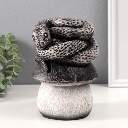 New Year's piggy bank "Snake on the mushroom" 12x11x18 cm-1