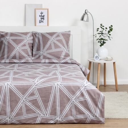 Bed linen saving and 2 joint venture "Geometry" 175x215cm, 180x215cm, 70x70cm-2 pcs, Polisatin, 80 g/m²-2