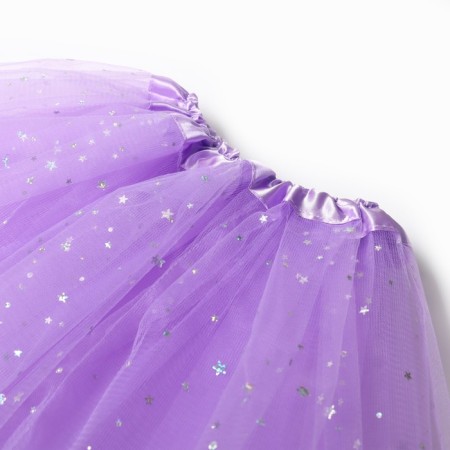 New Year. Children's skirt kaftan "stars" lilac, 30 cm-1