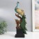 Polystone souvenir "Peacock with green gray feathers, sapphire on a branch" 13.5x9x36 cm