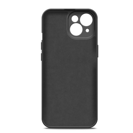 Borasco cover for iPhone 15 Plus, Soft Touch, silicone, microfiber, black-1