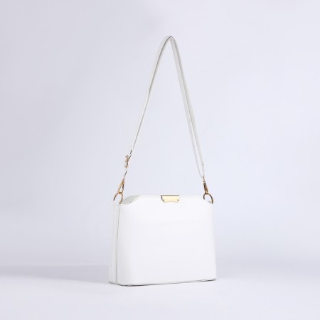 Bag Cross-Bodi with a zipper, white color-2