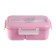 Lunch box with compartments for meals, food container, 1.1 l, 21.5 x 7.6 x 15 cm, pink