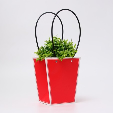 Bag for flowers red moisture-resistant, 17x17-11.5x11.5-20 cm 10