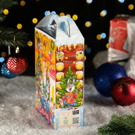 Giving Box "Santa Claus and Hares", 16.8 x 7 x 25 cm-2