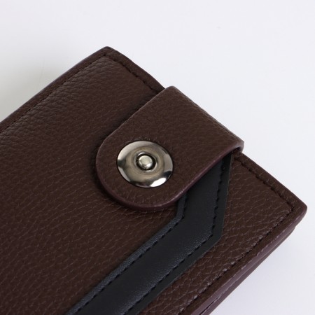 Male purse on a magnet, brown color-4
