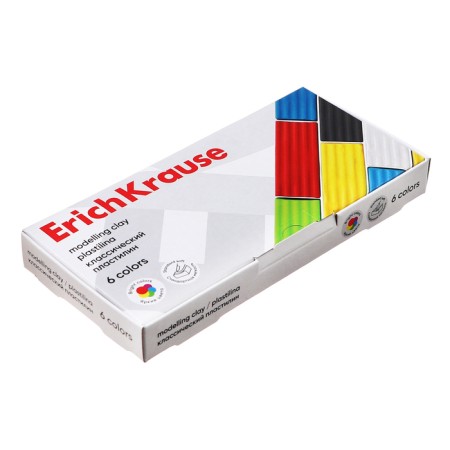 Plasticine 6 colors, 96 g, Erichkrause Basic, in cardboard packaging-14