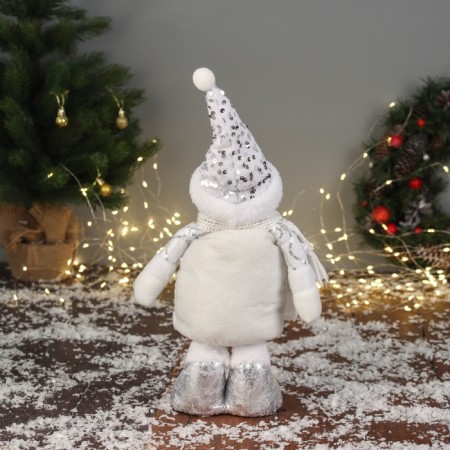 Soft toy "Snowman Snowlit" (59x21 cm extended legs) 40x21 cm, silver-white-2