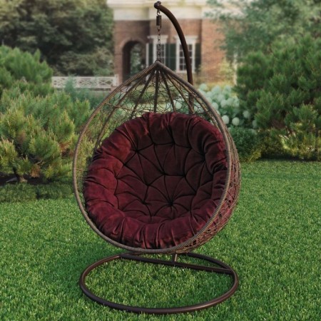 Pillow for swing "Tina", diameter 115 cm, burgundy color