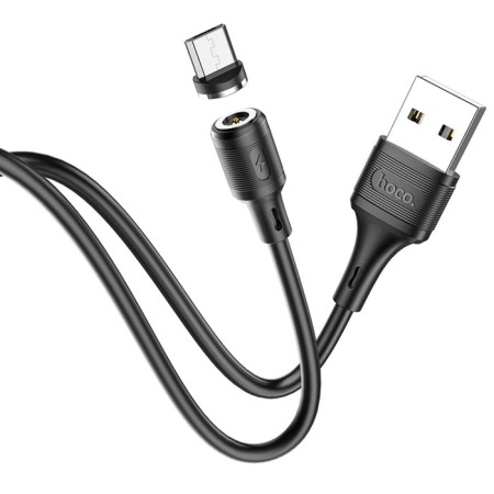 Hoco X52, microUSB cable - USB, magnetic connector, only charging, 2.4 A, 1 m, black-2