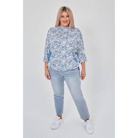 Female blouse, size 72, blue color-1