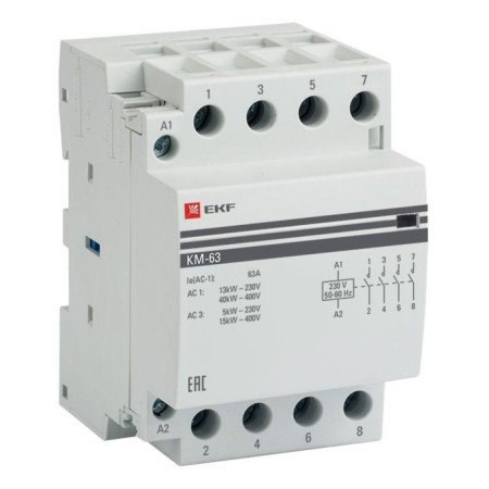 Modular contactor EKF KM-3-63-40, 63A, 4NO