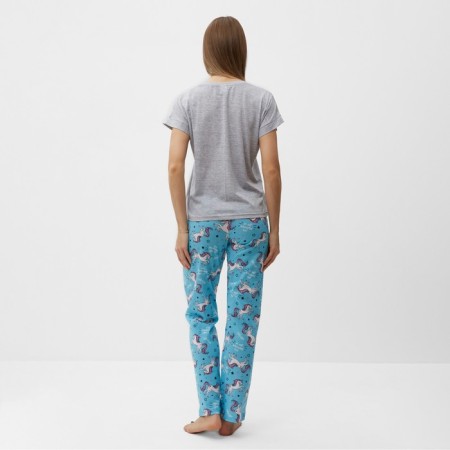 Home female "Unicorn" (T -shirt/Pants), gray/blue color, size 52-5