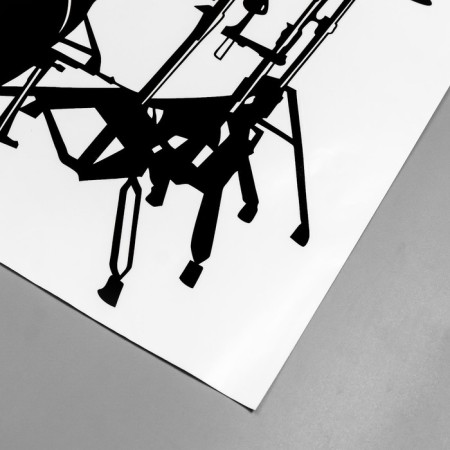 Plastic sticker interior black "drum installation" 57x58 cm-2