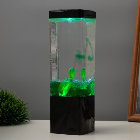 Lava lamp "Turtle" LED 3HAAA, USB green 7x7x23cm-1