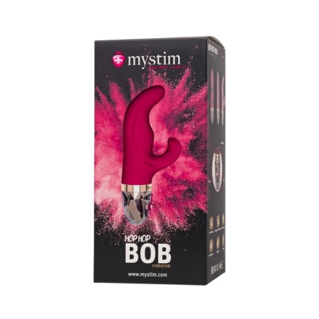 Vibrator Mystim Hop Hop Bob, 16.5 cm, silicone, burgundy color-10