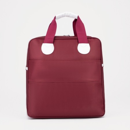 Board Road on a zipper, an outer pocket, a suitcase holder, burgundy/white color-1