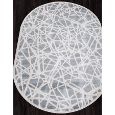 Oval carpet Merinos Miranda, size 200x400 cm, color Blue-Cream