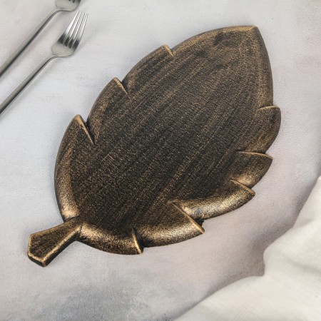 Dilate's fruit dish "Vintage leaf", 38 × 20.5 × 1.5 cm, bronze color-2