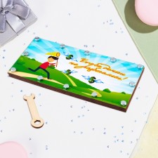 Wooden envelope with nuts 