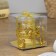 Glass candlestick, 1 candle "Flower" Gold 6.5x6x6 cm