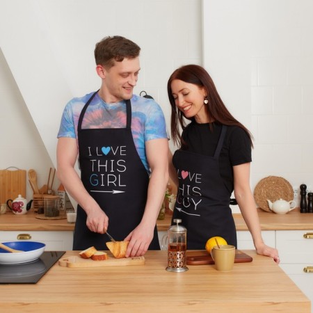 Apron Ethel I Love this Guy 60x70 cm, 100% cotton, reps 210 g/m2-9