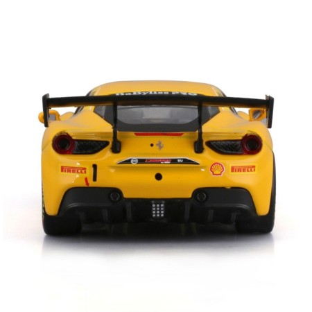 Racing machine BBURAGO Ferrari 488 Challenge 2017, Die-Cast, 1:43, yellow color-2
