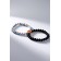 Bracelets "Demetrons" Heart with beads, black and white color, ball No. 8, D = 6.5 cm