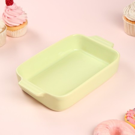 Lazania baking form, ceramics, green, 25x15x4.5 cm, 1 variety, Iran