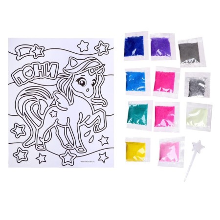 Set for creativity. Lunar fresco "unicorn", luminous sand + sparkles-2