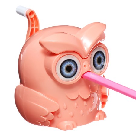 Mechanical sharpener with container owl peach-14