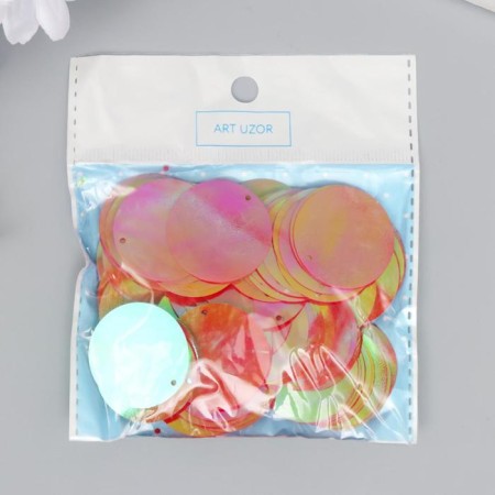 Sequins "circle" fuchsia set 30 g d = 3 cm-2