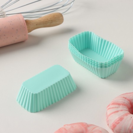 A set of baking shapes “Rib. Director”, silicone, 6 pcs, 8 × 4.5 × 2.5 cm, mint color-2