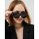 Sunny glasses Round, UV 400, leather curtains, pipe 14.1 cm, width 12.1 cm, lens 5.2 x 5 cm, Cher