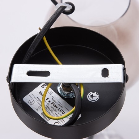 Olivia chandelier 5x60W E27 black-8