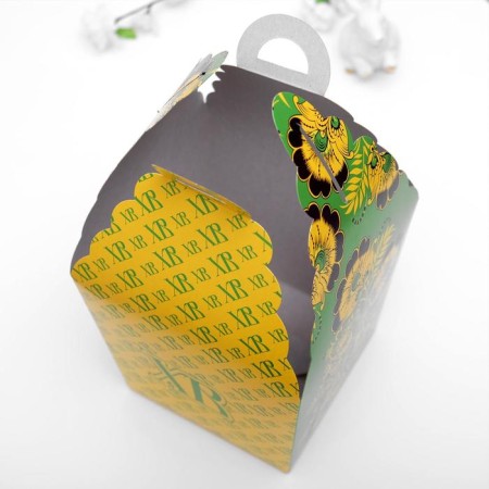 Easter box "HB", green Khokhloma, 17 x 17 x 26 cm-2