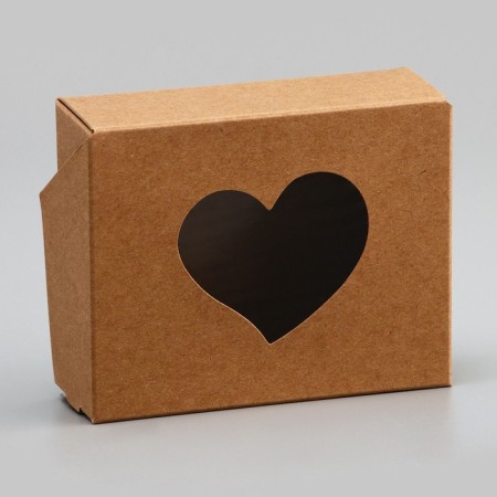 Folding box "Hearts", craft, 10 x 8 x 3.5 cm