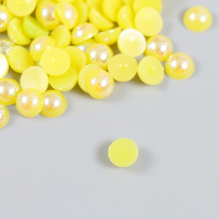 Decor for creativity plastic "Half of beads. Yellow" 20 g 0.8x0.8 cm-1