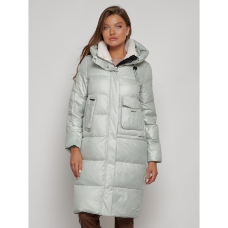 Coat insulated winter female, size 50, color light green-8